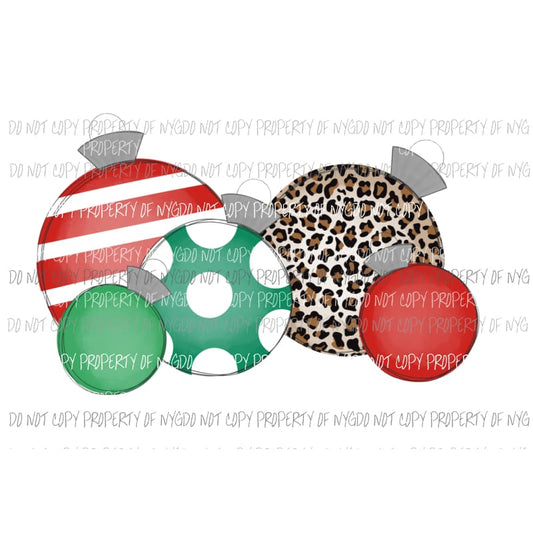 Ornaments multi leopard red polka dots stripes # 1 Sublimation transfers Heat Transfer