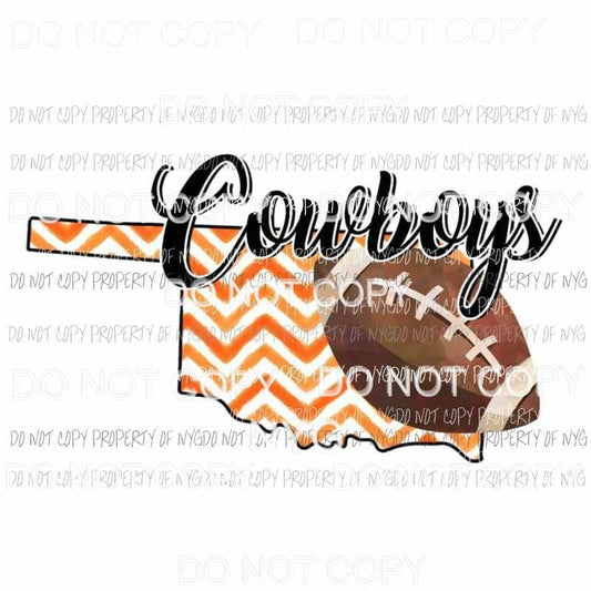 OSU Cowboys Oklahoma football chevron state Sublimation transfers Heat Transfer