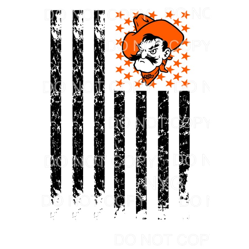 OSU Flag cowboys Oklahoma Sublimation transfers - Heat 