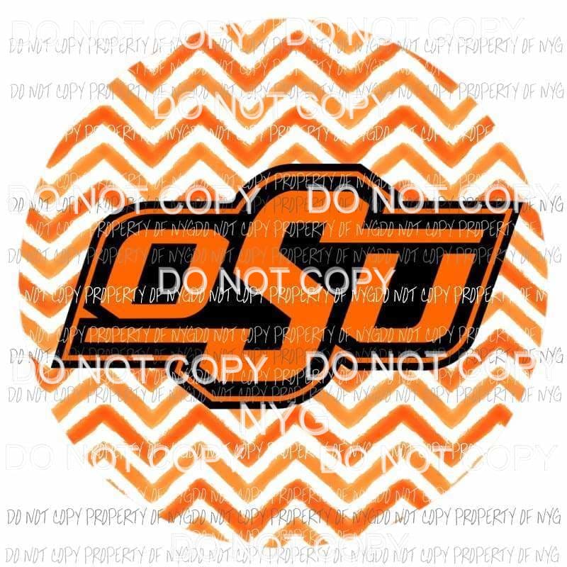 OSU Oklahoma State Cowboys chevron circle Sublimation transfers Heat Transfer