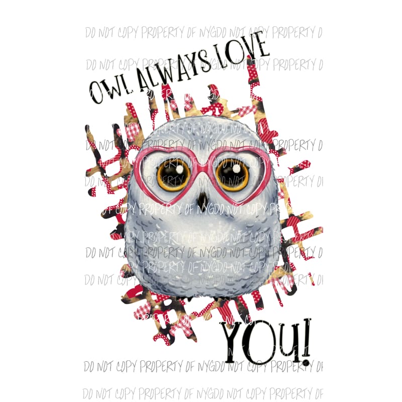 Owl Always Love You #2 leopard background Sublimation transfers Heat Transfer