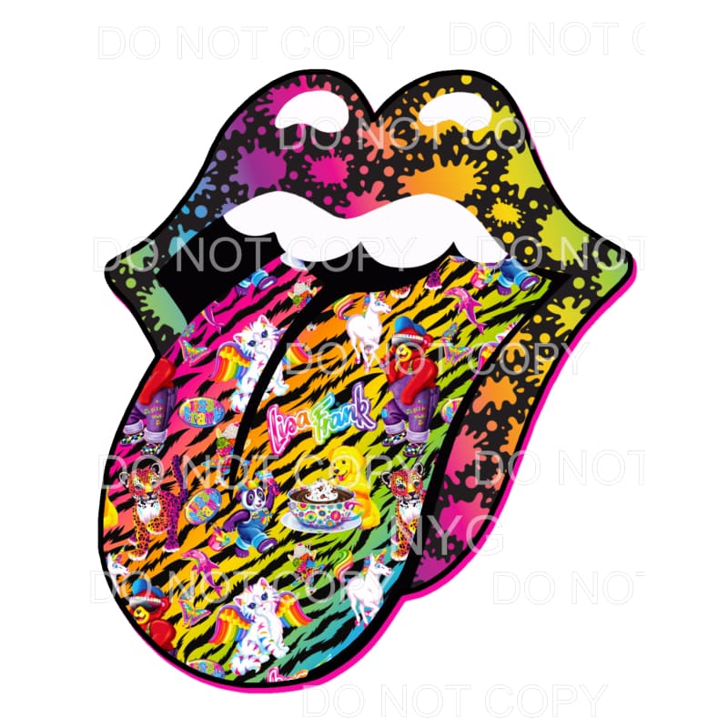 Paint Splatter Lips Lisa Frank Sublimation transfers - Heat 