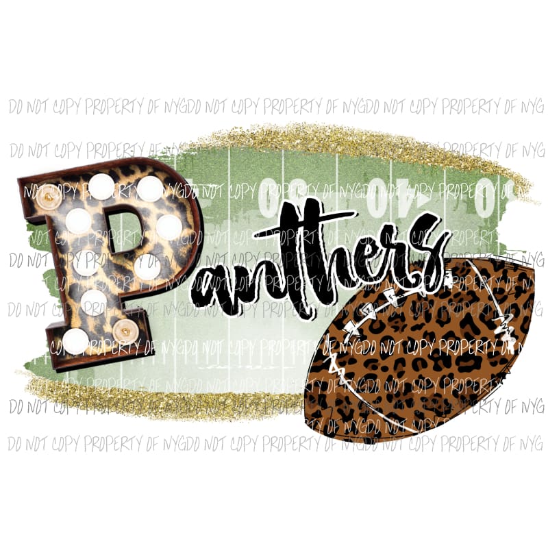 Panthers football field leopard Sublimation transfers Heat Transfer