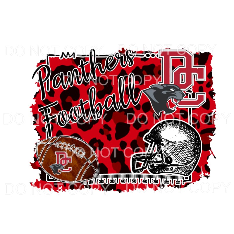 Panthers football red and black Leopard Sublimation 