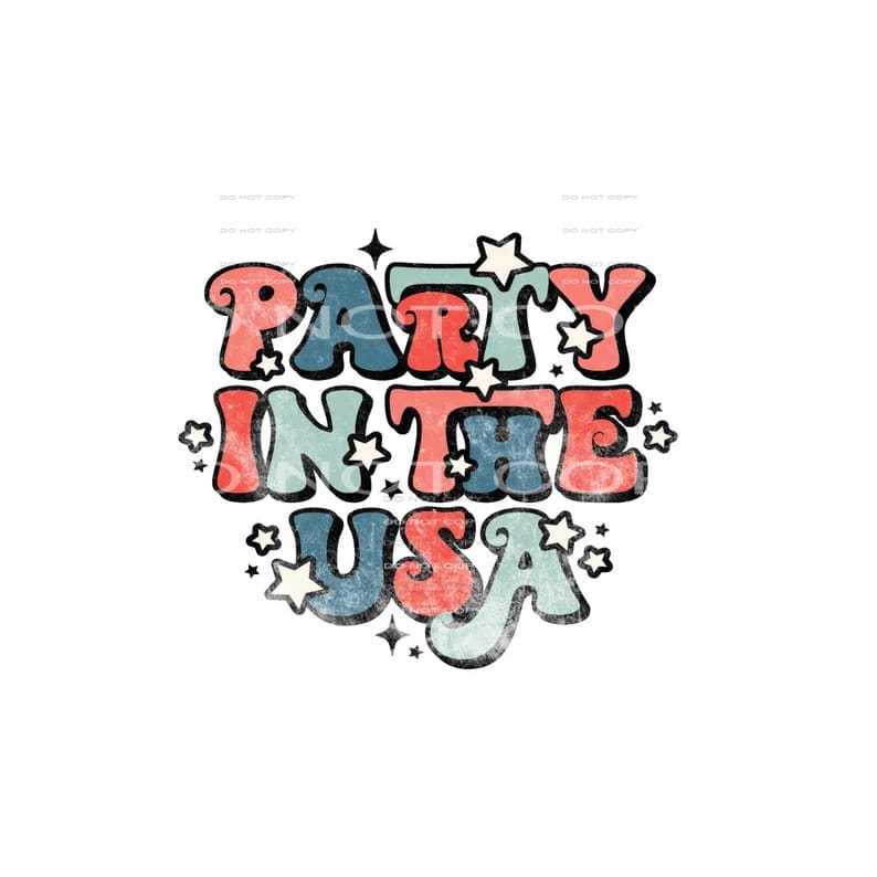 party in the USA #6712 Sublimation transfers - Heat Transfer