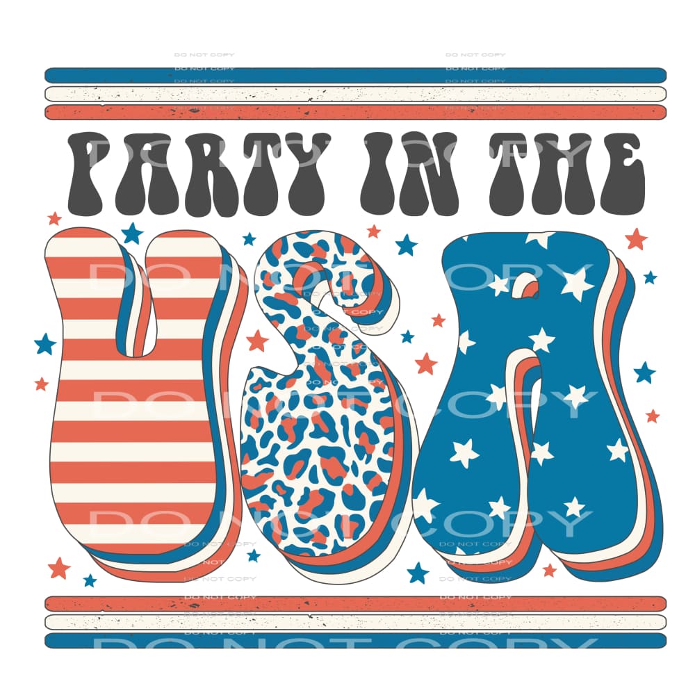 party in the USA #6833 Sublimation transfers - Heat Transfer