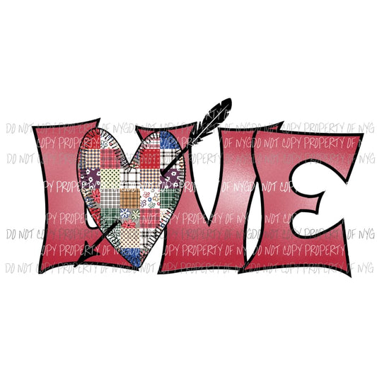 Patchwork LOVE #1 Sublimation transfers Heat Transfer