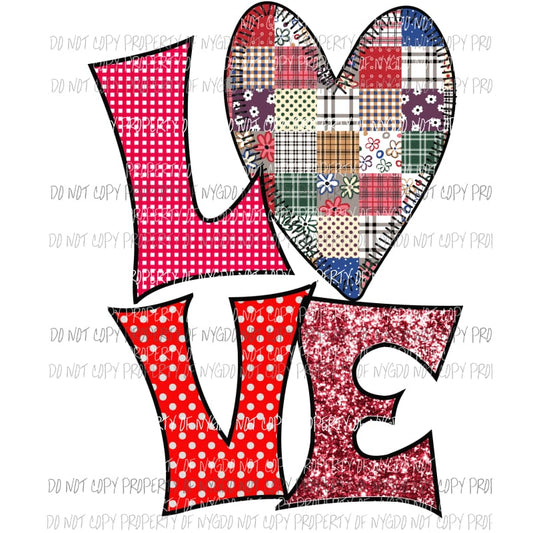Patchwork LOVE #2 Sublimation transfers Heat Transfer