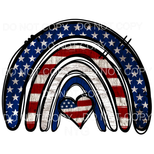 Patriotic America Rainbow USA Red White Blue Stars Stripes 