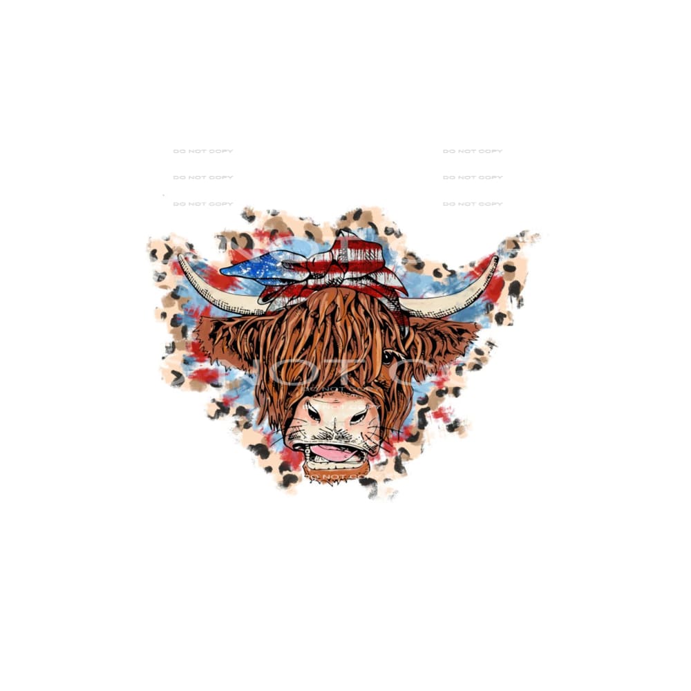 patriotic cow #6913 Sublimation transfers - Heat Transfer