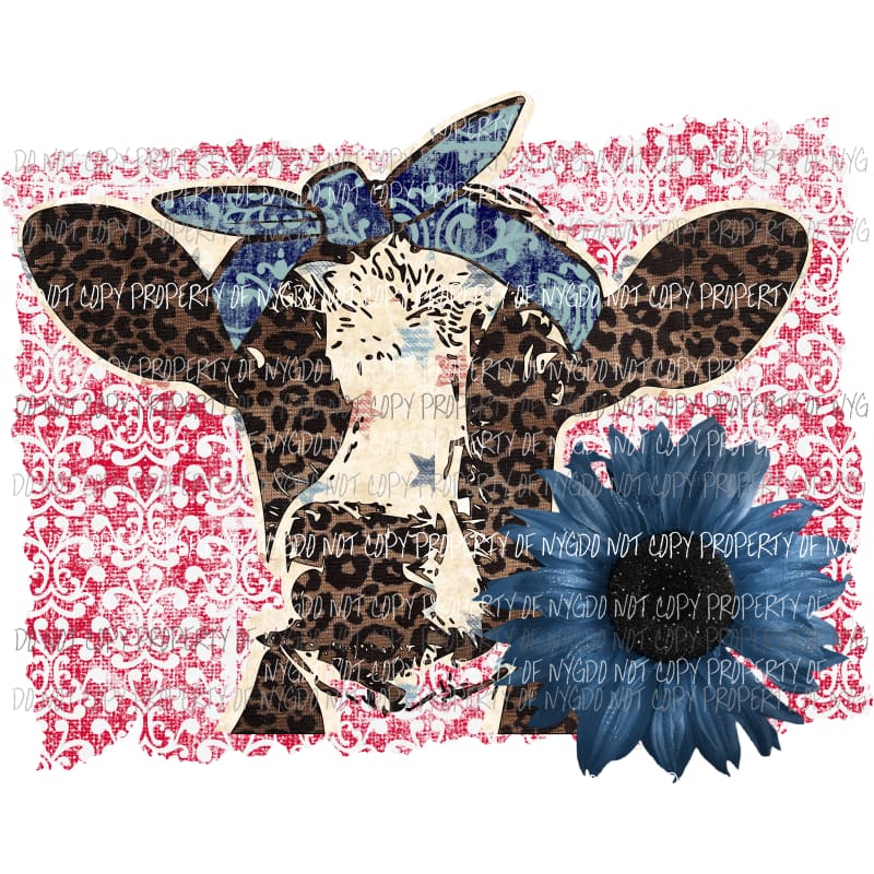 patriotic cow sublimation transfer Heat Transfer