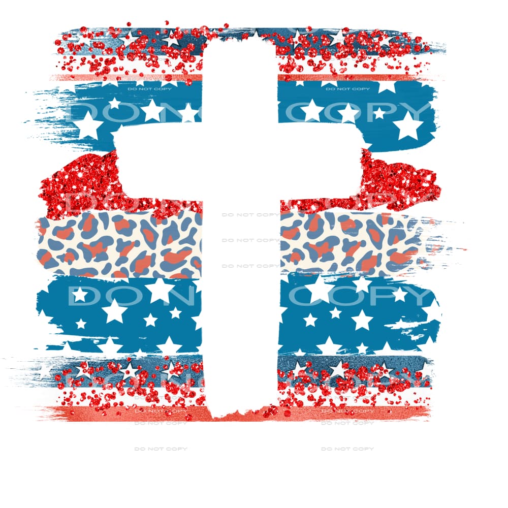 patriotic cross #6774 Sublimation transfers - Heat Transfer