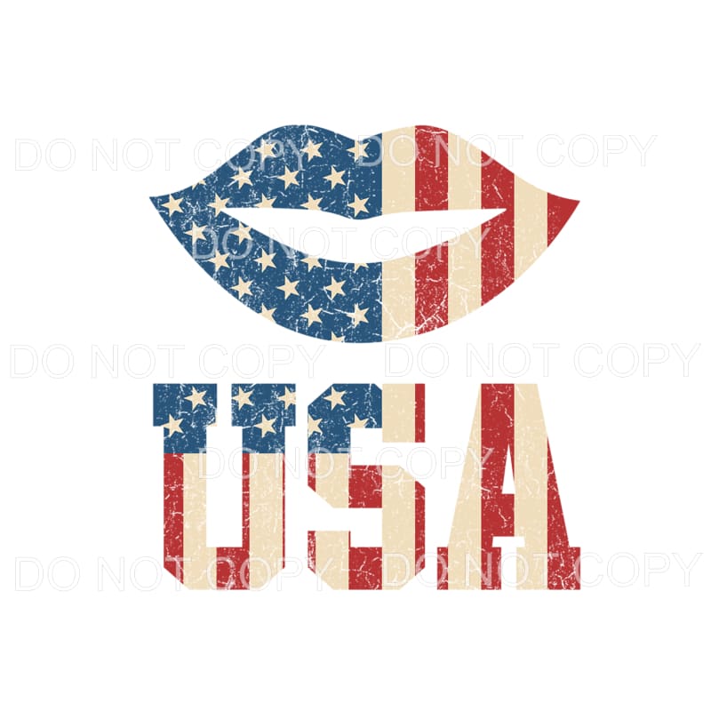 Patriotic Lips USA American 4th of July #1 Sublimation 