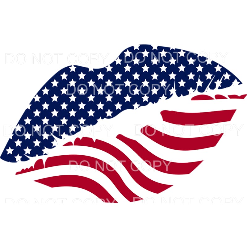 Patriotic Lips USA American 4th of July #13 Sublimation 