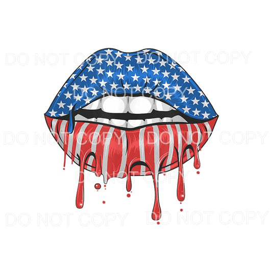 Patriotic Lips USA American 4th of July #16 Sublimation 