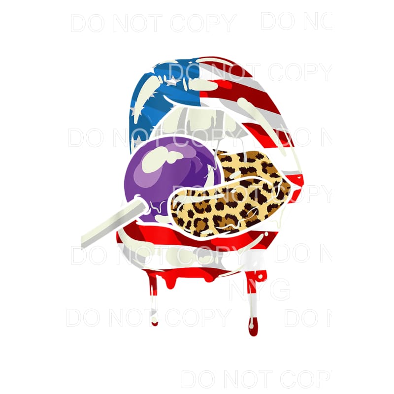 Patriotic Lips USA American 4th of July #20 Sublimation 