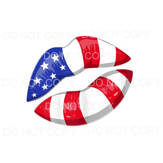 Patriotic Lips USA American 4th of July #22 Sublimation 