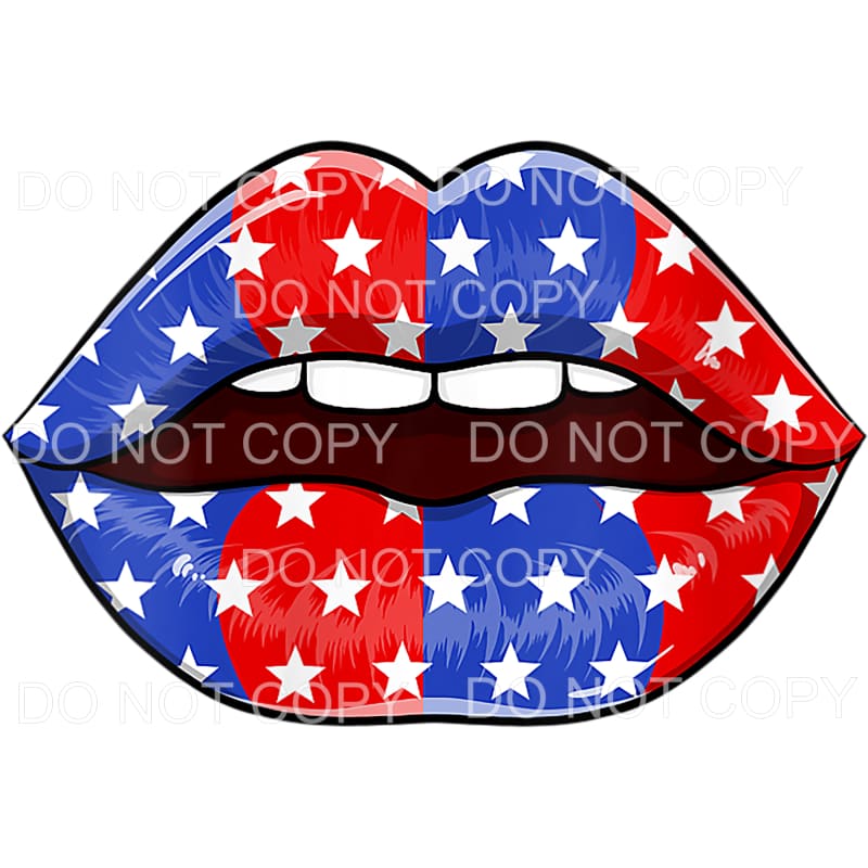 Patriotic Lips USA American 4th of July #23 Sublimation 