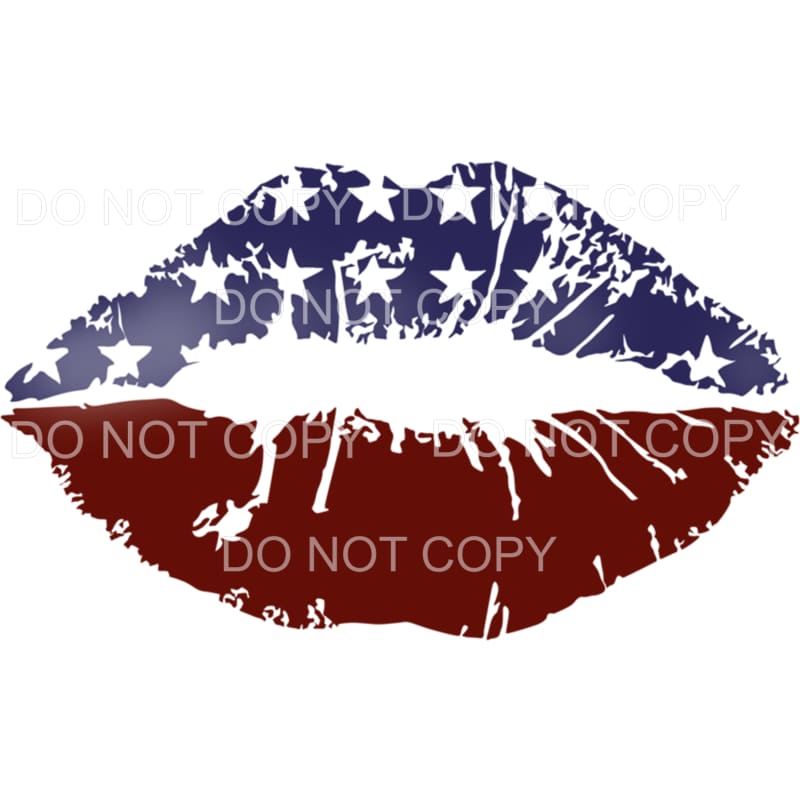Patriotic Lips USA American 4th of July #3 Sublimation 