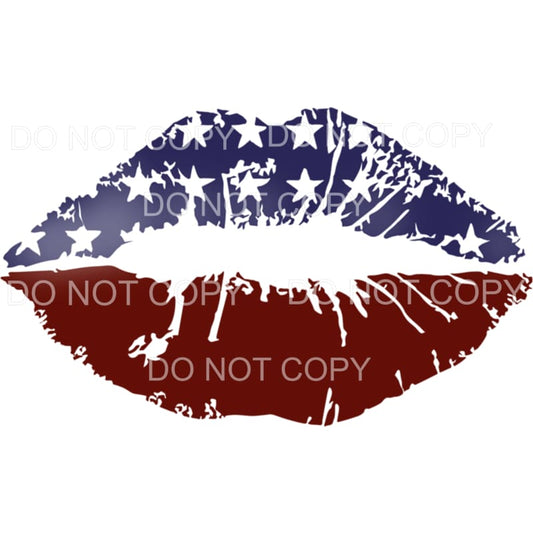 Patriotic Lips USA American 4th of July #3 Sublimation 
