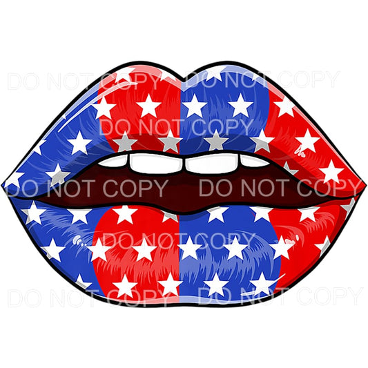 Patriotic Lips USA American 4th of July #5 Sublimation 