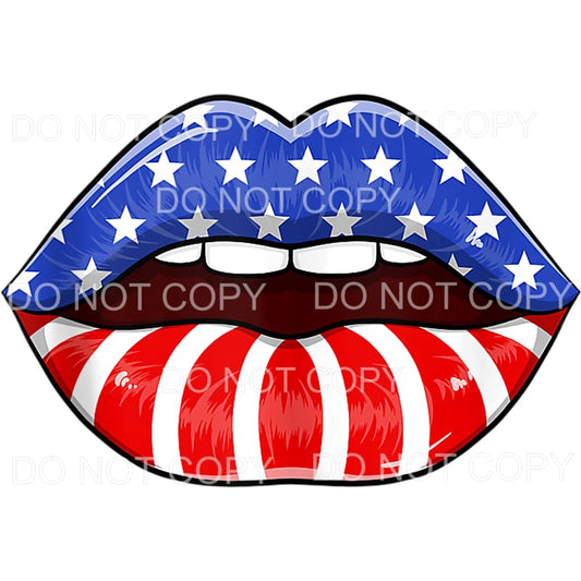 Patriotic Lips USA American 4th of July #6 Sublimation 