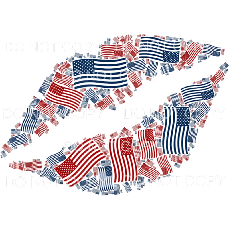 Patriotic Lips USA American 4th of July #8 Sublimation 