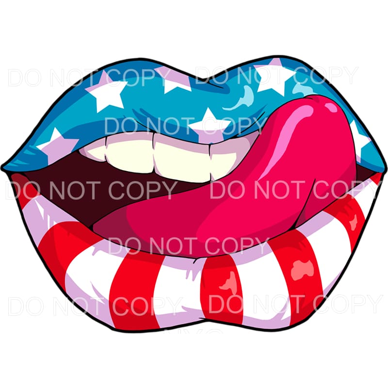 Patriotic Lips USA American 4th of July #9 Sublimation 
