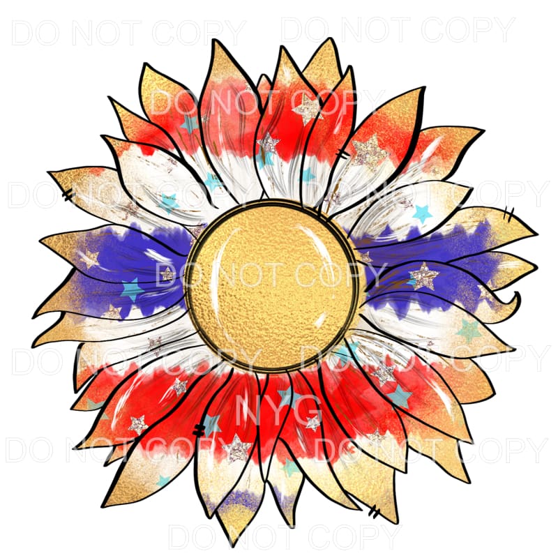 Patriotic Sunflower #2 Sublimation transfers - Heat Transfer