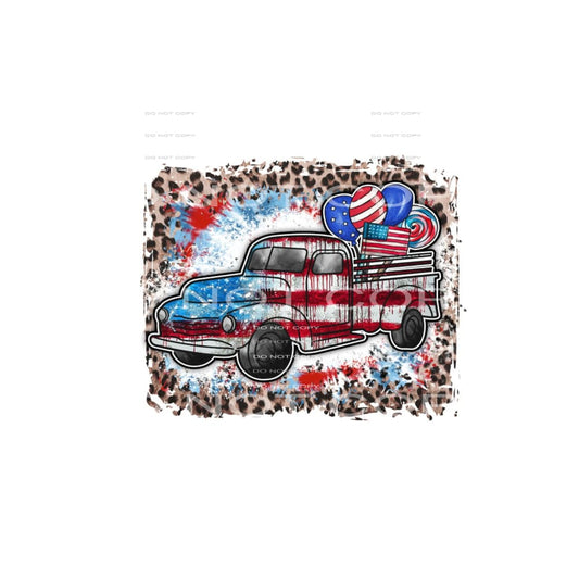 patriotic truck #6952 Sublimation transfers - Heat Transfer