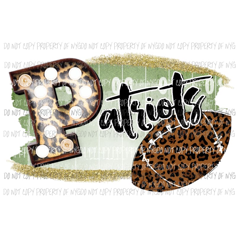 Patriots football field leopard Sublimation transfers Heat Transfer