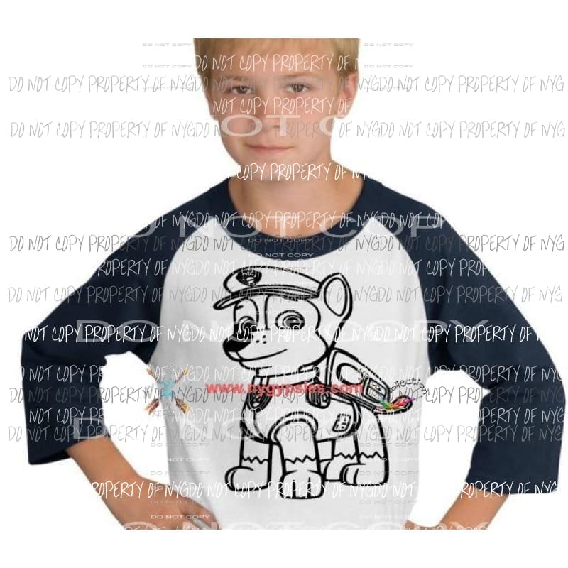 Paw Patrol Chase - great for shirts and pillowcases Screen print heat transfer Heat Transfer