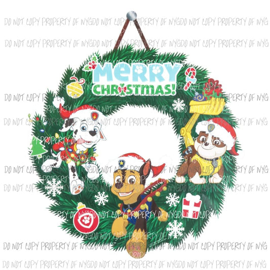 Paw Patrol Christmas 4 Sublimation transfer Heat Transfer