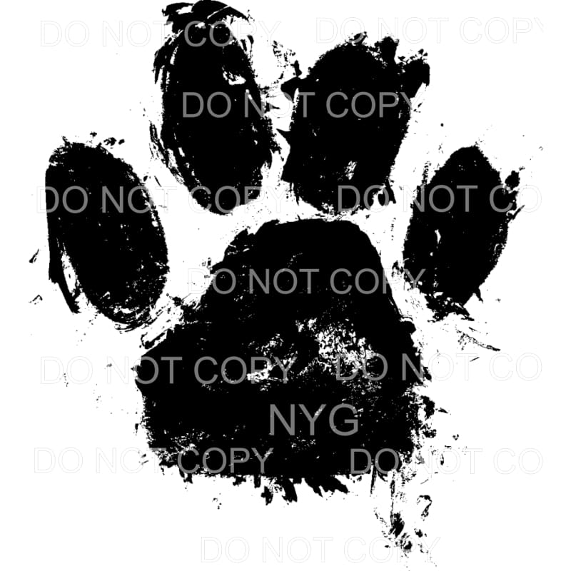 Paw Print Black Red Grunge #593 Sublimation transfers - Heat