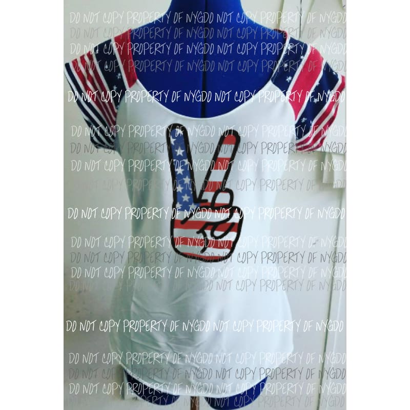 Peace hand Flag Sublimation transfers Heat Transfer