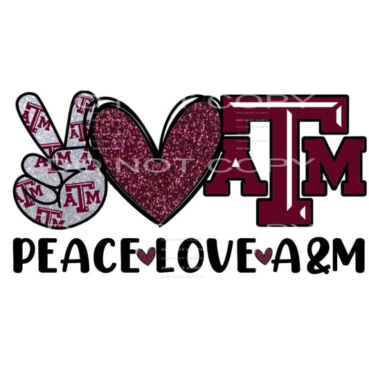 peace love A and M #5097 Sublimation transfers - Heat 