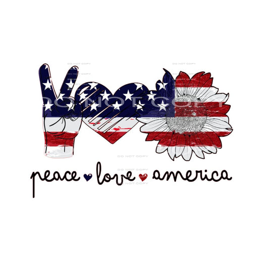 Peace Love America #5322 Sublimation transfers - Heat