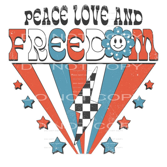 peace love and freedom #6834 Sublimation transfers - Heat 