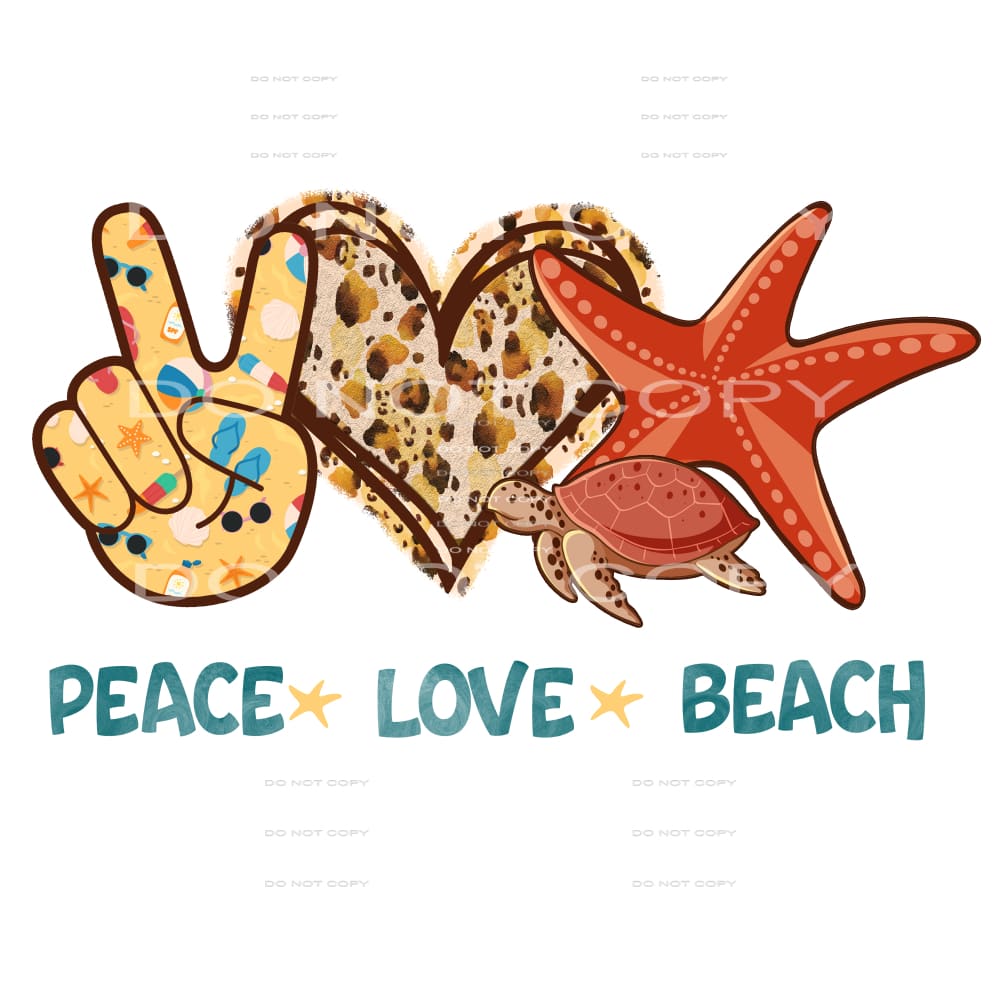 Peace love beach # 419 Sublimation transfers - Heat Transfer