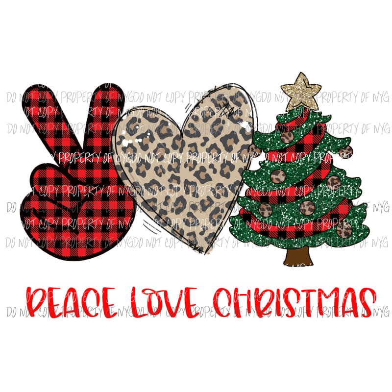 Peace Love Christmas # 2 Sublimation transfers Heat Transfer