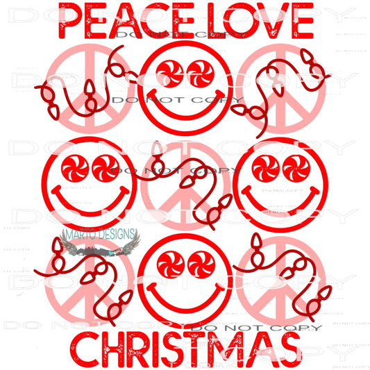 Peace Love Christmas #7504 Sublimation transfers - Heat
