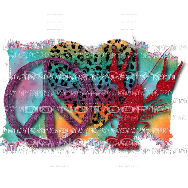 Peace love crawfish Sublimation transfers Heat Transfer