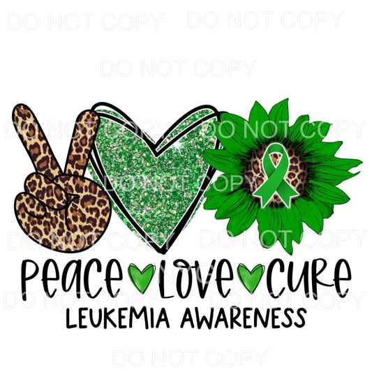Peace Love Cure Leukemia Awareness Sunflower Sublimation 