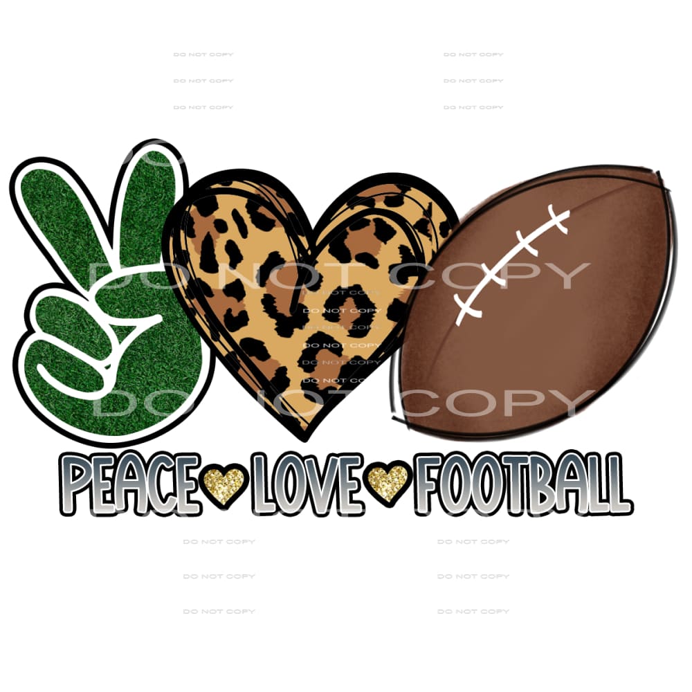 peace love football #6261 Sublimation transfers - Heat 