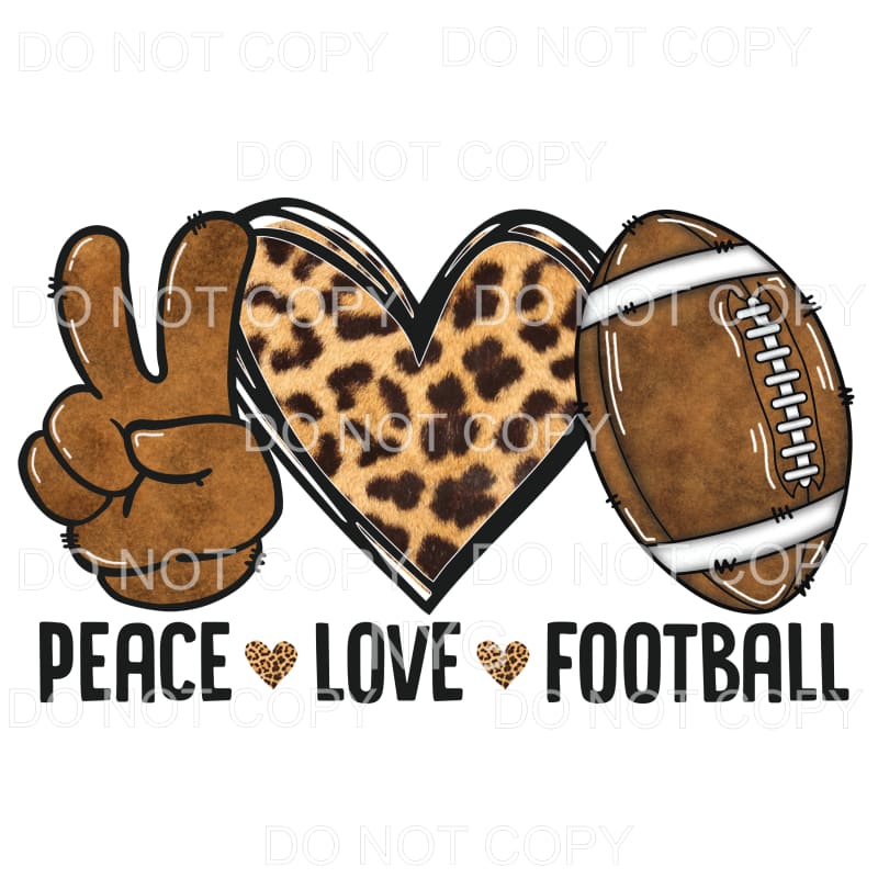 Peace Love Football Leopard #146 Sublimation transfers - 
