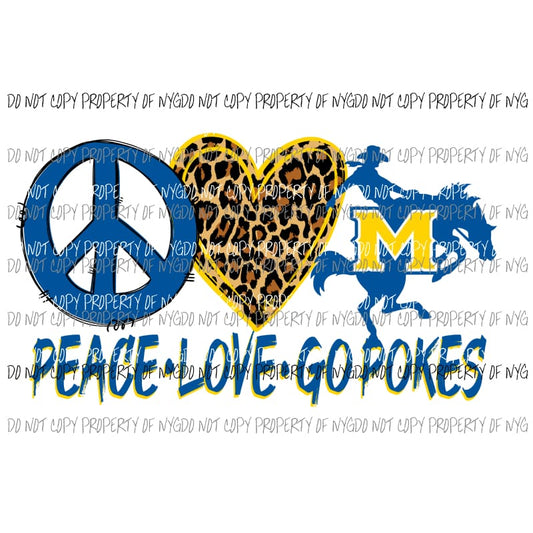 Peace Love Go Pokes #1 Sublimation transfers Heat Transfer