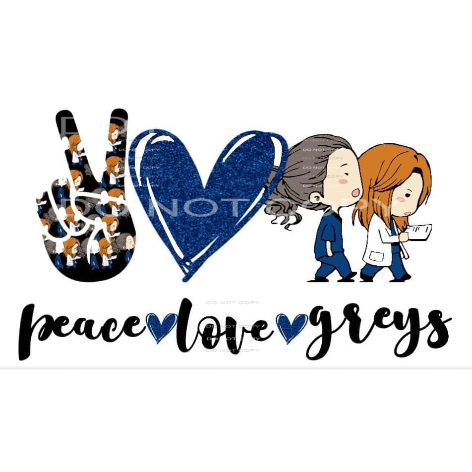 peace love greys #6032 Sublimation transfers - Heat Transfer