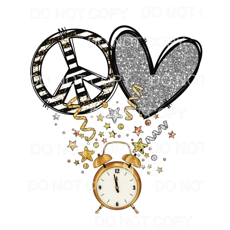 Peace Love Happy New Year #1 Sublimation transfers - Heat 