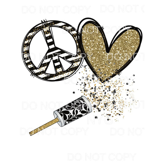 Peace Love Happy New Year #3 Sublimation transfers - Heat 