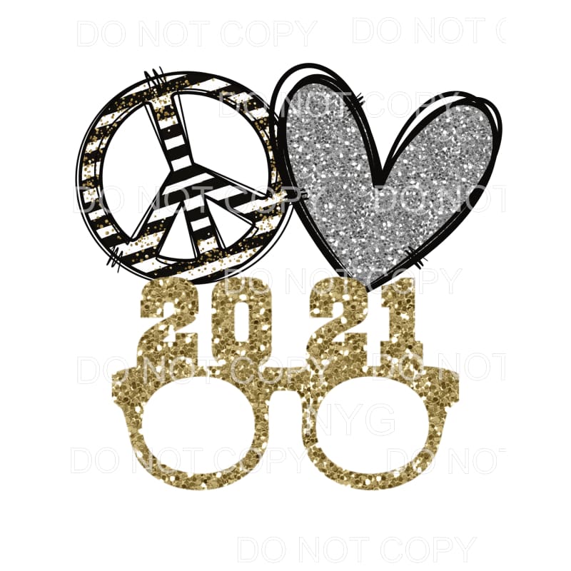 Peace Love Happy New Year #4 Sublimation transfers - Heat 